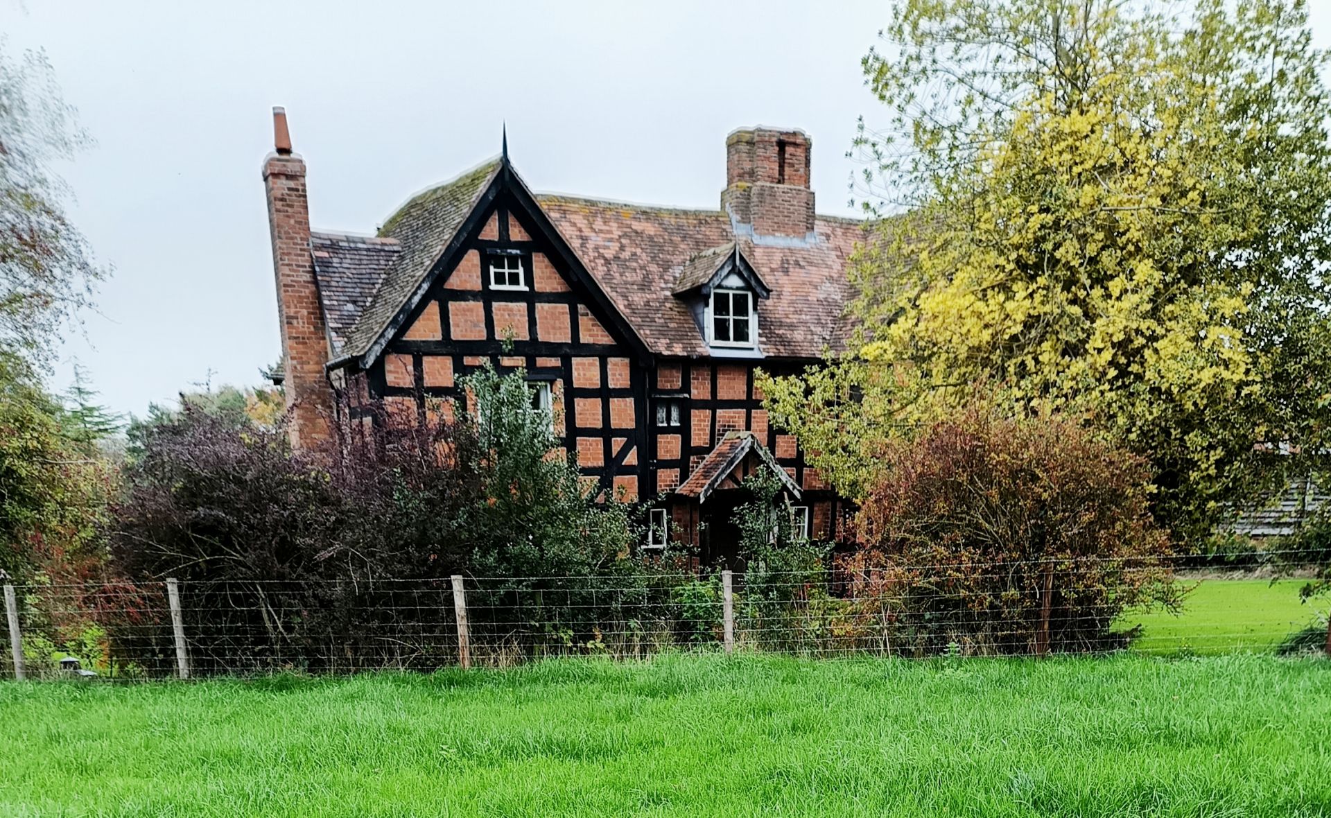 Old red brick house